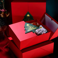Nouveau design d'emballage en papier pour cadeau de Noël personnalisé Boîte cadeau magnétique à ouverture de porte opposée