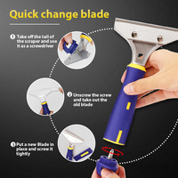 Grattoir de nettoyage 4 "Outils de nettoyage ménagers pratiques Grattoir à papier peint et à ciment Grattoir à carreaux de sol Décapant mural