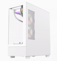 Boîtier PC Gamer Mid Tower SNOWMAN CS087 avec 9 ventilateurs, compatible ATX, en verre trempé, à prix abordable, pour refroidissement liquide du processeur de bureau
