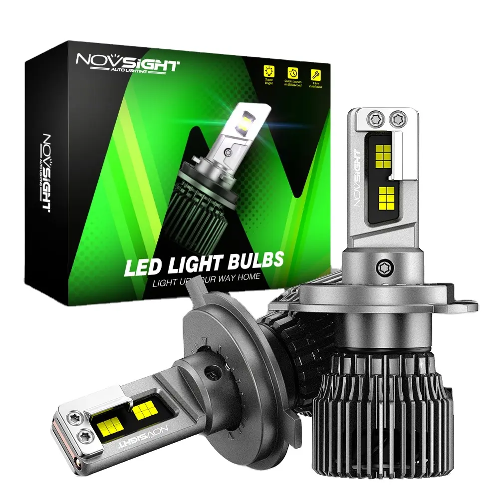 Novsight lampu sorot mobil 100W 22000Lm, bohlam Led H11 H7 9006 Led Canbus Aksesori Otomotif Luces Focos Kit 9005 H4 lampu depan untuk mobil