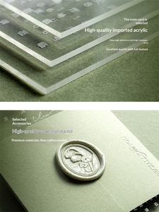 Tarjeta de Felicitación de Boda de Estilo Occidental Informal de Acrílico con Diseño Original <span class=keywords><strong>First</strong></span> Resonance, con Invitación Creativa Personalizada - Product Image 4