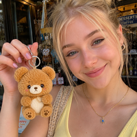 Fabricant de peluches animales, porte-clés en peluche, design personnalisé, broderie mignonne, porte-clés en peluche ours en peluche de dessin animé