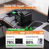 Échantillon Gratuit : Batterie Externe AC 50000 mAh/60000 mAh, Batterie de Secours 45W/100W, Power Bank 100000 mAh