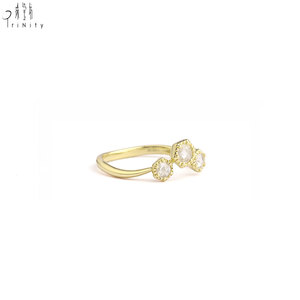 Bague en or jaune massif 18 carats avec diamant naturel taille rose, design Art Déco vintage, pour femme, idéale pour les soirées. - Product Image 2