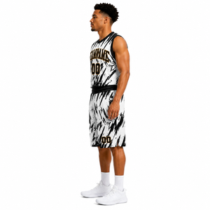 Basketball Uniform Sets Unisex 100% <b>Polyester</b> Lightweight Breathable Sleeveless Customized Team Name T-Strap Drawstring Closure - Product Image 2