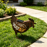Sculpture d'oiseau minimaliste en métal rouillé à énergie solaire, pour décoration extérieure de patio et de jardin, directement de l'usine
