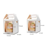 Boîte à gâteau portable à étages, personnalisée, gaufrée, écologique, avec poignée, fabriquée à partir de matériaux recyclés pour l'emballage de gâteaux