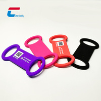 Kunden spezifischer Druck Langlebiger NFC-QR-Code Haustiername-ID-Tags Anti-Lost-Silikon-NFC-Hundehalsband-Tag