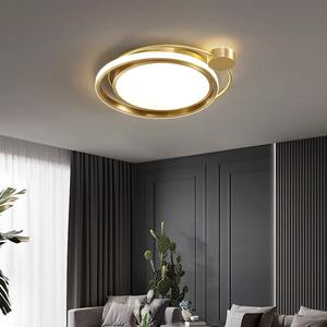 Lustre LED Minimaliste Moderne en Acrylique et Cuivre, Design Créatif et Élégant, Style Nordique, Idéal pour Chambre Principale et Bureau - Product Image 4