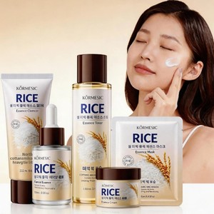 ชุดผลิตภัณฑ์ดูแลผิวหน้าออร์แกนิคแบรนด์ส่วนตัว KORMESIC มาส์กหน้าเพิ่มความชุ่มชื้น ผิวกระจ่างใส ขาวขึ้น ผลิตภัณฑ์ดูแลผิวหน้าจากข้าวเกาหลี - Product Image 1