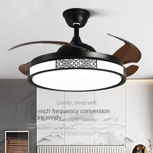 Fandelier Crystal Ventilador de techo Luz Led Remoto Moderno Invisible Retráctil Araña Sala de estar Garantía de 5 años - Product Image 2