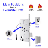 Corps de serrure intelligente à mortaise en acier inoxydable Broken Bridge, corps de serrure de porte à empreintes digitales, accessoires 70 mm sans clé pour portes antivol