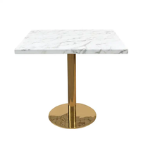 Table carrée en pierre de surface solide artificielle blanche pour restaurant, hôtel, salon, salle à manger, salle VIP
