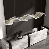 Lustres LED en acrylique modernes de luxe en forme de rubans, luminaires suspendus décoratifs pour hôtel et salon