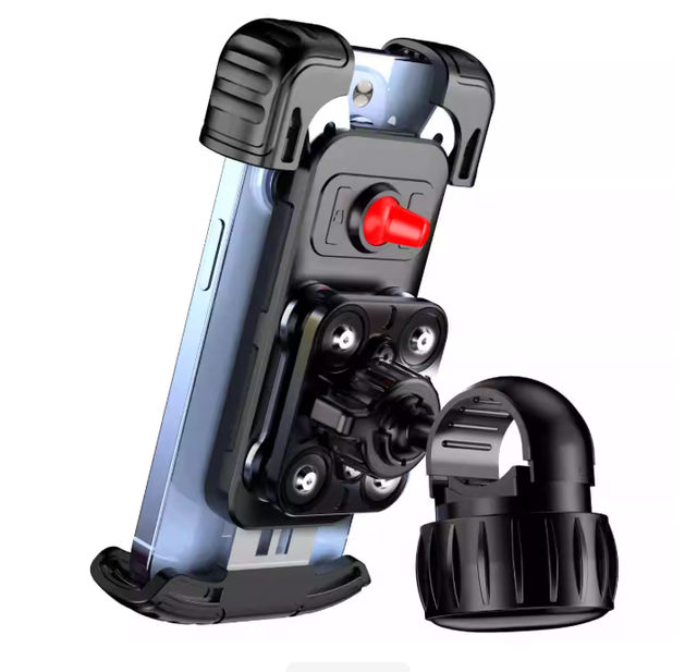 Motorcycle Phone Mount Holder Dual Vibration Dampener Metal Adjustment Arm Motorcycle Cell Phone Holder Bike Handlebar