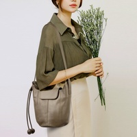 Nouvel Arrivage 2026 – Sac Seau Structuré en Cuir de Vachette de Luxe avec Cordon de Serrage pour Femme – Sac à Bandoulière Polyvalent pour Usage Quotidien