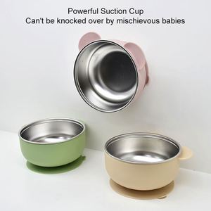 Multi-Function Anti-Scalding 304 Stainless Steel Food Grade Baby Feeding Bowl Leak Proof Dishwasher Safe Eco-Friendly Non-Toxic - Product Image 5