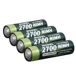 Mercury-free 1.2v 2700mAh Rechargeable Nimh Aa Batteries