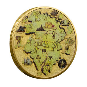 Vergoldete/Versilberte Piraten-Themen-Gedenkmünze mit 3D-Relief, Metallkunst-Sammlerstück, Totenkopf für Karten - Product Image 3