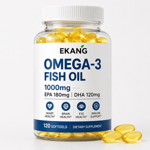Cápsulas Blandas de Aceite de Pescado Omega 3 de 1000 mg, Premium, Sin Olor, Suplemento para Corazón, Cerebro y Articulaciones - Product Image 1