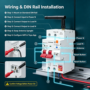GXPR GXB1-125 Tuya WiFi Smart MCB 2P Rail DIN Disjoncteur Intelligent Télécommande Maison Intelligente Distribution <span class=keywords><strong>d</strong></span>'Énergie Commerciale - Product Image 4