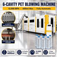 Máquina Sopladora de Botellas PET de 6 Cavidades, Totalmente Automática, con PLC, 12000 BPH, Alta Productividad, Fácil Operación, para Agua y Jugos, Directo de Fábrica