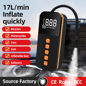 Compresseur d'air sans fil ABS 150 PSI avec mode personnalisé, 80W, 3000mAh, lumière stroboscopique rouge et bleue, pompe numérique pour voiture et batterie externe - Product Image 2