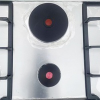 Table de cuisson combinée gaz et électrique pour la maison, 4 brûleurs gaz + 2 plaques chauffantes électriques, cuisinière encastrable gaz et électrique, plaque de cuisson en acier inoxydable