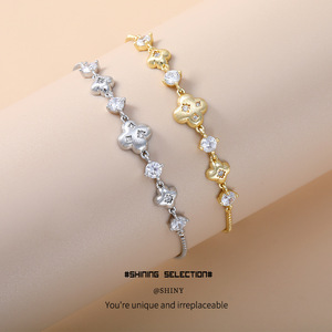 Four Leaf Clover <b>Bracelet</b> <b>Copper</b> Alloy Claw Setting Gift Women Fashion Charm Jewelry Yiwu Origin ASL 0125Q - Product Image 3