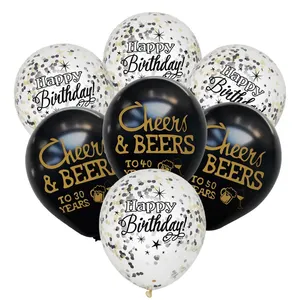 palloncini di compleanno di birra Suppliers-10pcs acclamazioni e birra 21 30 40 50 anni anniversario di matrimonio palloncini in lattice da 10 pollici compleanno adulti decorazioni per feste forniture