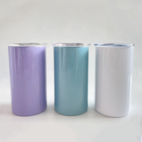 Entrepôt des États-Unis livraison gratuite 12oz 360ml tasse en blanc de sublimation enfants gobelets scintillants par sublimation avec deux couvercles