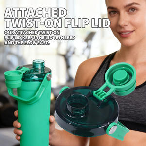 Özel Logo hidrojen termos 304 paslanmaz çelik yalıtımlı çalkalayıcı şişe baz depolama ve kolu kapağı ile sallar elde - Product Image 4