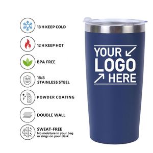 Custom logo 20oz Classic Powder Coated Vacuum Insulated Travel <b>Coffee</b> Mug 20 oz Stainless Steel Tumbler with Lid - Product Image 4