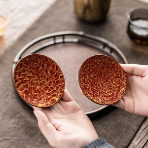 Chinese Handmade Lacquer Coaster Irregular Shape Heat Resistant For Kung Fu <b>Tea</b> <b>Set</b> - Product Image 4