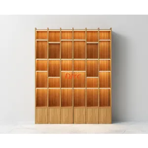 Современная светодиодная книжная полка 5 уровней, деревянный книжный шкаф, офисная мебель, книжная полка, горизонтальные книжные полки, промышленный книжный шкаф