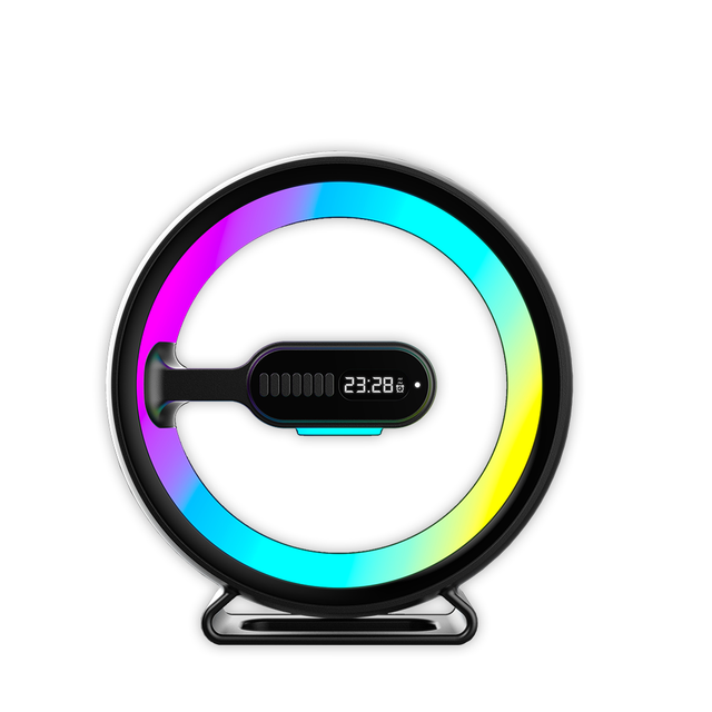 New Product Intelligent Blue Tooth Speaker Atmosphere Table Lamp Smart Sound Machine Light With 15w Wireleless Charger