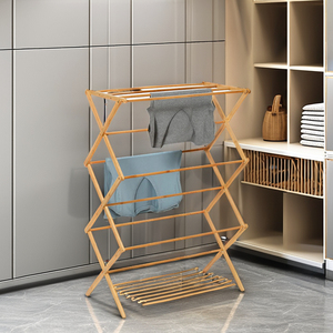 Bán Buôn Tre Tự Nhiên Có Thể Gập Lại Giặt Khăn Đứng Quần Áo Khô Giá Cho Trong Nhà Và Ngoài Trời Sử Dụng - Product Image 4