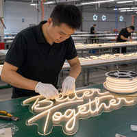 Letrero de neón LED personalizado Better Together, decoración de pared personalizada para ceremonia de boda, regalo de aniversario para el hogar, dormitorio