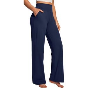 Pantalones de Yoga de Pierna Ancha FOXA, Cintura Alta con Bolsillos, Control de Abdomen, Elásticos, Pantalones de Vestir para Mujer, Pantalones Casuales de Negocios - Product Image 1