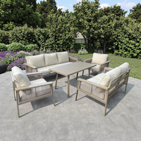 Ensemble de canapés et chaises sectionnels en aluminium pour jardin, ferme, parc, meubles confortables et imperméables.