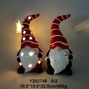 圣诞装饰发光二极管陶瓷圣诞老人