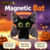 Bobova Porte-clés pendentif en peluche chauve-souris magnétique super doux, animal en peluche personnalisé OEM, cadeau pour fête d'Halloween ou pour la collecte de bonbons