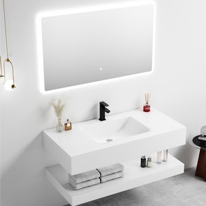 Mueble de Baño Flotante CR Negro de 100 cm con Espejo Inteligente y Lavabo de Cerámica Integrado - Product Image 4