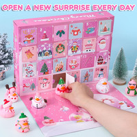 Canards en caoutchouc de Noël calendrier de l'avent 24 jours calendrier de compte à rebours de Noël Jeep canards faveurs jouets pour cadeaux de Noël