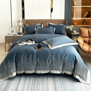 100s Langs tapel Baumwolle CR Stickerei Vierteiliges Set Geometrisches Bettwäsche set - Product Image 3