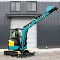 Mini Excavator 2 Ton Mesin Penggali Kecil Beroda Rantai Hidrolik dengan Hydraulic Breaker Siap untuk Pertanian
