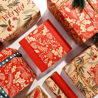 Papier d'emballage de Noël épais personnalisé recyclable pour l'emballage de cadeaux