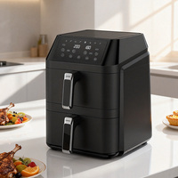 Friteuse à air électrique 12L à zone unique 1300W+1300W haute puissance, rôtissoire sans huile multifonctionnelle pour la cuisine domestique
