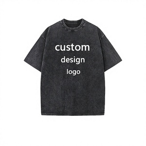 Custom Men's 260 Grams Heavy <b>Weight</b> <b>Blank</b> Black Jersey Cotton Silk Screen T-Shirt Oversized Casual Anti-Wrinkle Eco-Friendly - Product Image 2