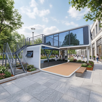 Maisonnette de luxe en forme de cabane, préfabriquée et modulaire, pour le glamping, les parcs, les hôtels, avec fenêtre panoramique en verre et salle de bain